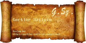 Gertler Szilvia névjegykártya